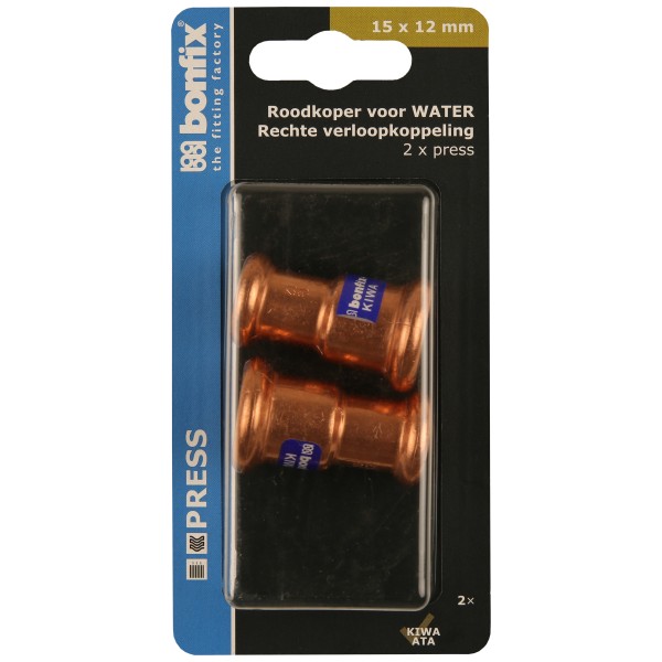 Blisters: Pressfittingen roodkoper WATER