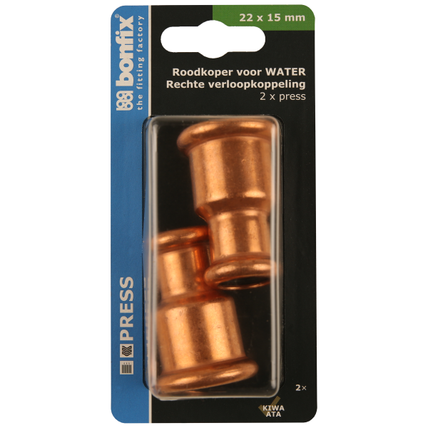 BONFIX Blister M-press RK-water verloopkopp. 22 x 15 mm 2st