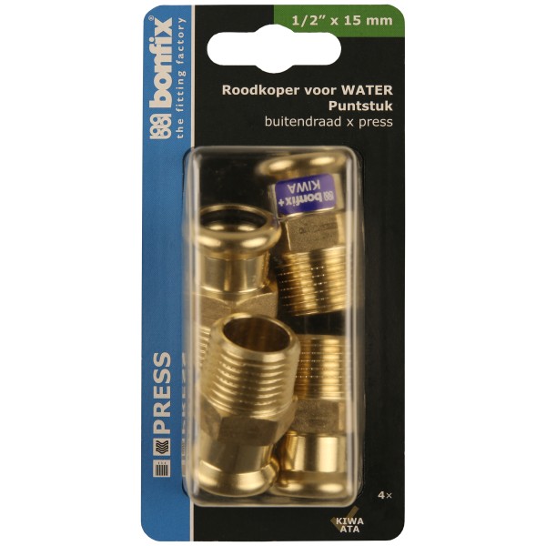 Blisters: Pressfittingen roodkoper WATER