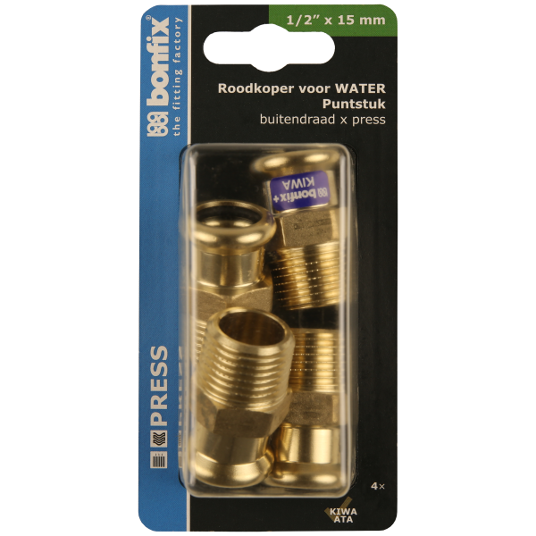 BONFIX Blister M-press RK-water puntst. 1/2'' bu.x15 mm 4st