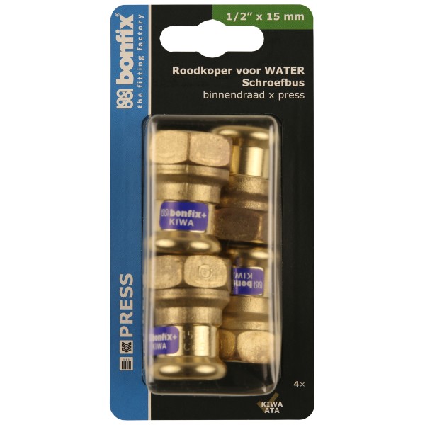 Blisters: Pressfittingen roodkoper WATER