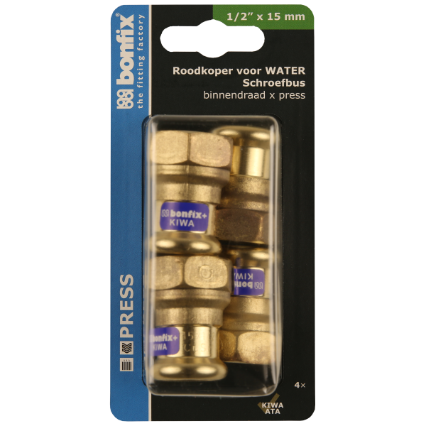 BONFIX Blister M-press RK-water schroefbus 1/2'' x 15 mm 4st