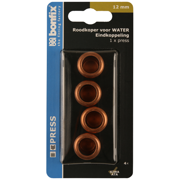 BONFIX Blister M-press RK-water eindkoppeling 12 mm 4st