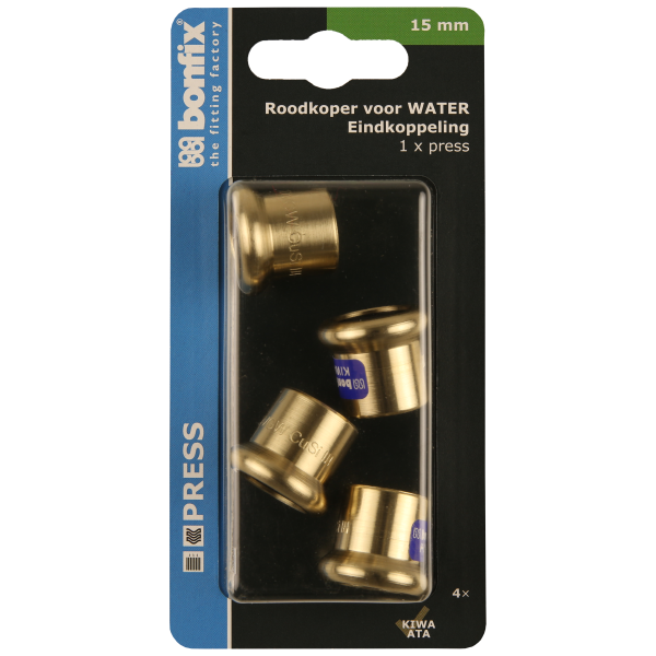 BONFIX Blister M-press RK-water eindkoppeling 15 mm 4st