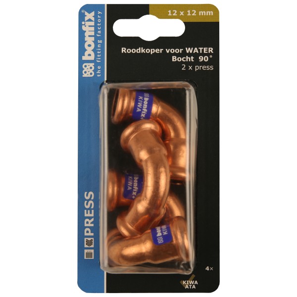 Blisters: Pressfittingen roodkoper WATER