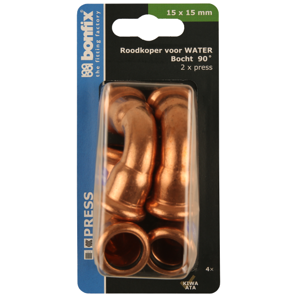 BONFIX Blister M-press RK-water bocht 90° 15 x 15 mm 4st