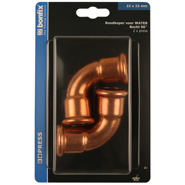 BONFIX Blister M-press RK-water bocht 90° 22 x 22 mm 2st