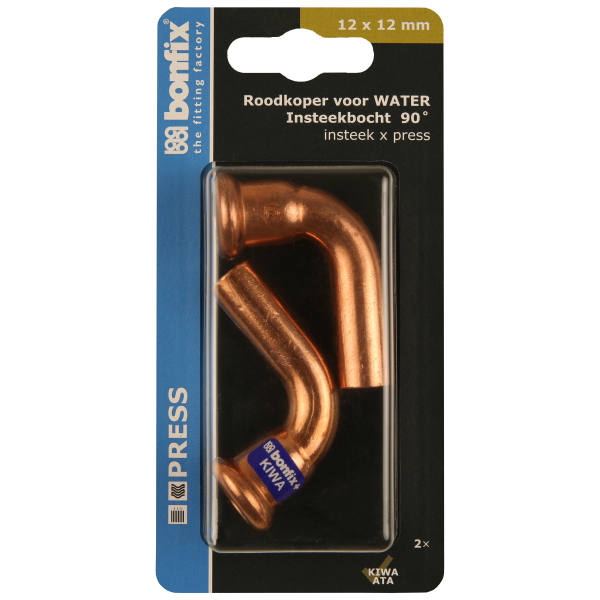 BONFIX Blister M-press RK-water inst.bocht 90° 12xØ12 mm 2st