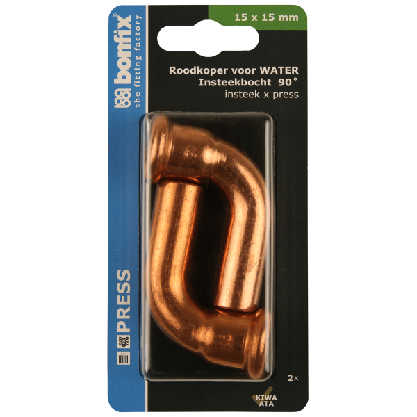 BONFIX Blister M-press RK-water inst.bocht 90° 15xØ15 mm 2st