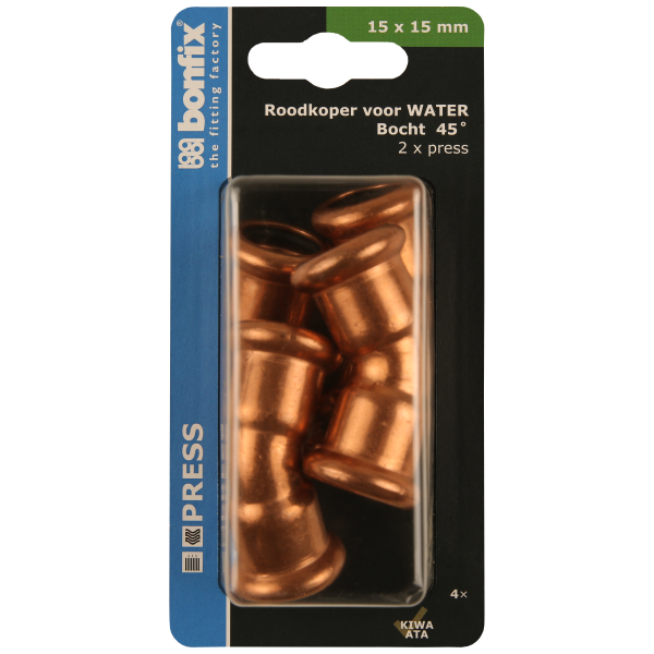 BONFIX Blister M-press RK-water bocht 45° 15 x 15 mm 4st