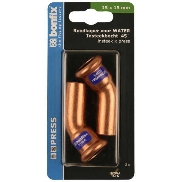 BONFIX Blister M-press RK-water inst.bocht 45° 15xØ15 mm 2st
