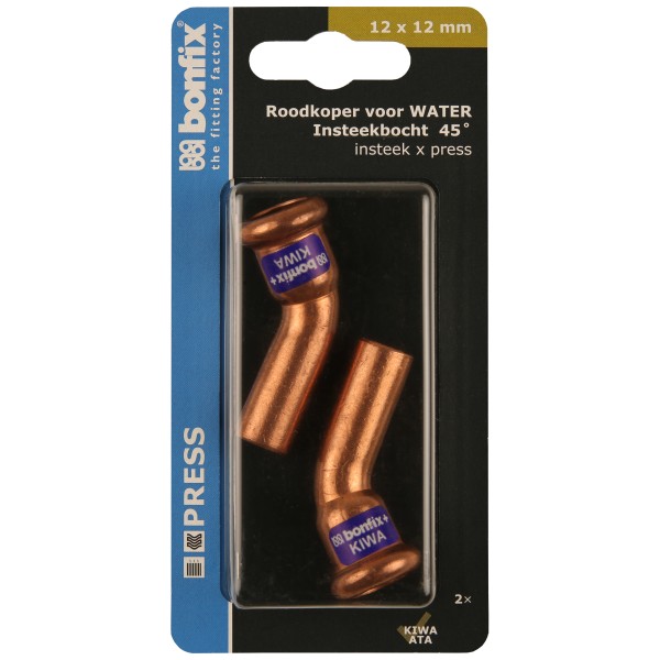 Blisters: Pressfittingen roodkoper WATER