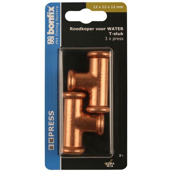 Blisters: Pressfittingen roodkoper WATER