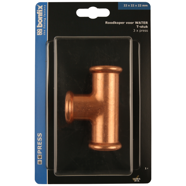 BONFIX Blister M-press RK-water T-koppeling 22 x 22 x 22 mm