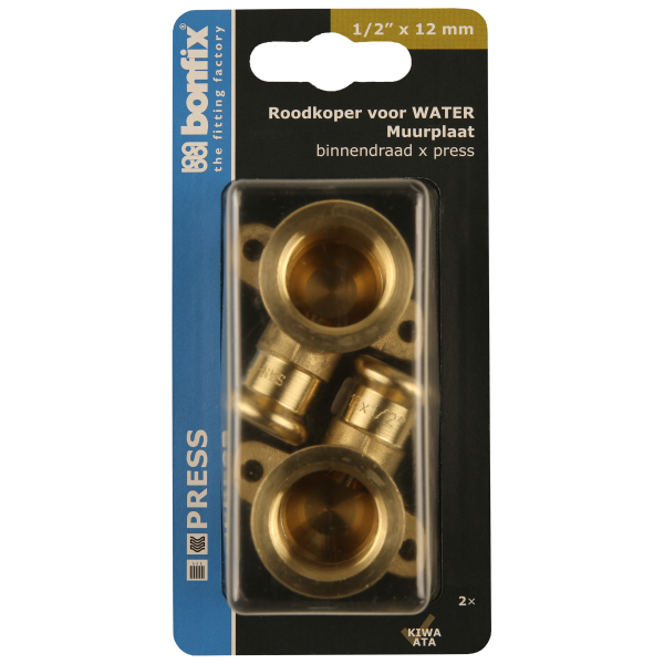 BONFIX Blister M-press RK-water muurpl.1/2'' bi.dr.x12mm 2st