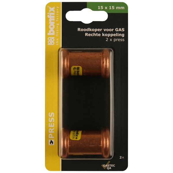 Blisters: Pressfittingen roodkoper GAS