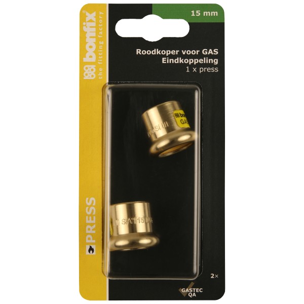 Blisters: Pressfittingen roodkoper GAS