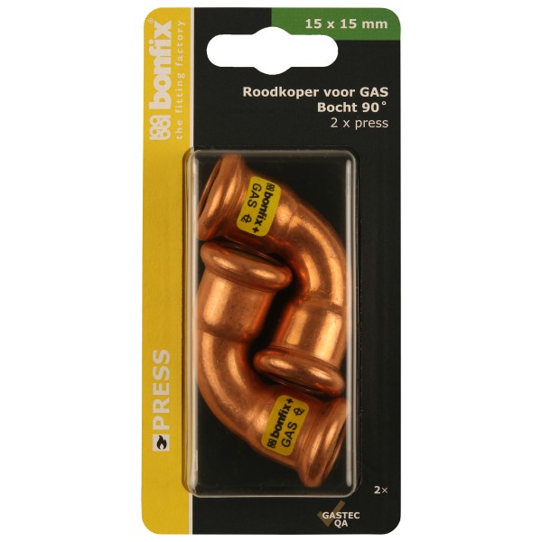 Blisters: Pressfittingen roodkoper GAS