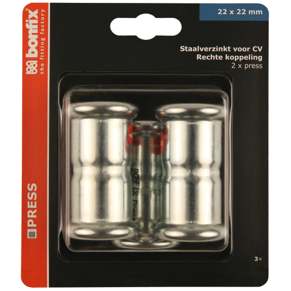 BONFIX Blister M-press C-staal rechte kopp. 22x22 mm 3st