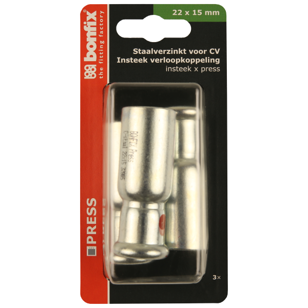 BONFIX Blister M-press C-staal inst.verl.kopp. Ø22x15 mm 3st