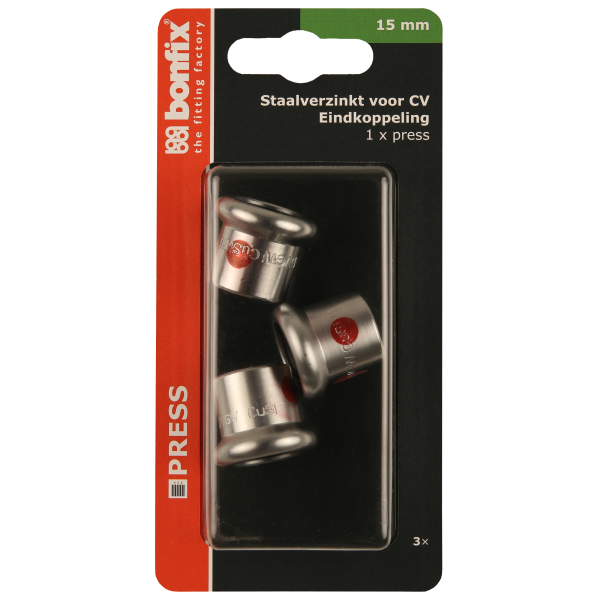 BONFIX Blister M-press C-staal eindkoppeling 15 mm 3st