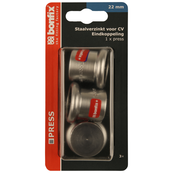 BONFIX Blister M-press C-staal eindkoppeling 22 mm 3st