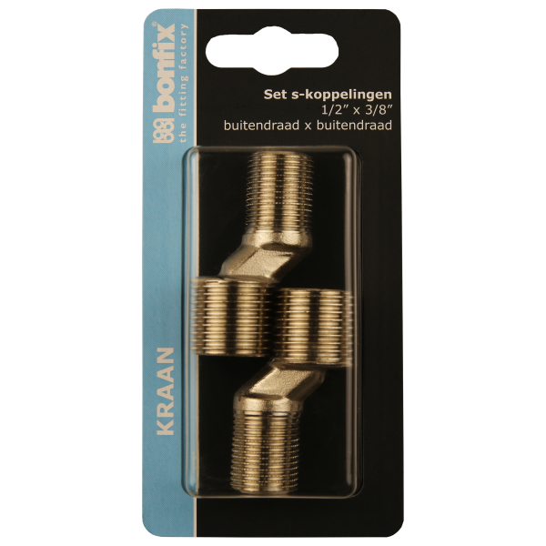 BONFIX Blister losse s-koppeling 1/2 x 3/8 2st