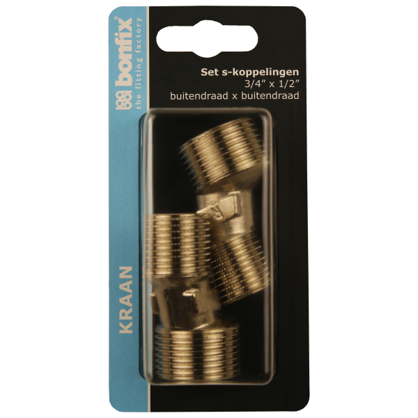 BONFIX Blister Losse s-koppeling 3/4 x 1/2 2st
