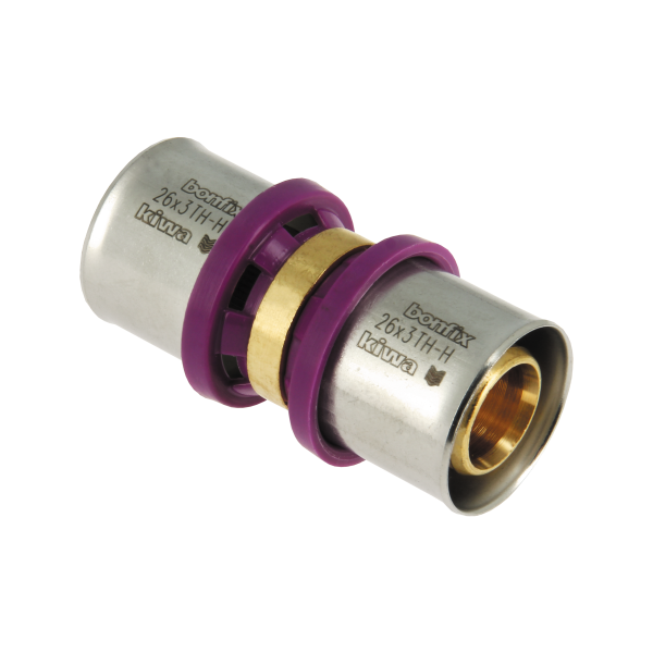 BONFIX Alu-pers rechte koppeling 26 x 26 mm