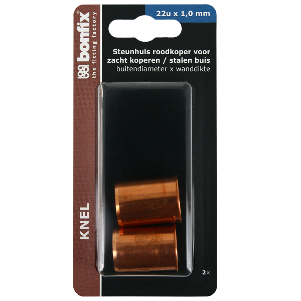 BONFIX Blister Roodkoperen steunhuls 22 mm 2 stuks