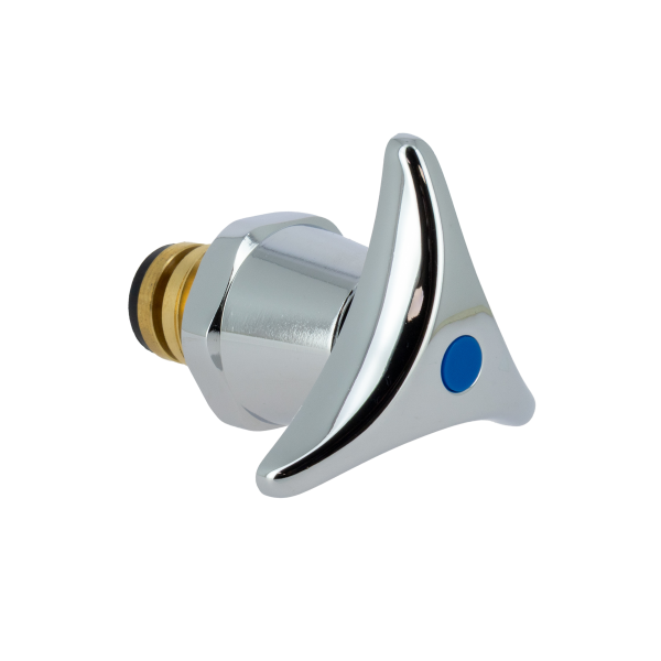 BONFIX Kr.bovendelen mess. verchr. 1/2" ster greep blauw