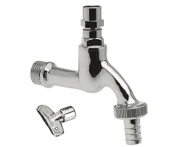 BONFIX Tapkraan gep. chr. 1/2"bu incl slangkop + sleutel 1st