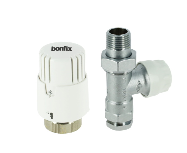 BONFIX Thermostaat radiatorventiel + adapter recht 1st.