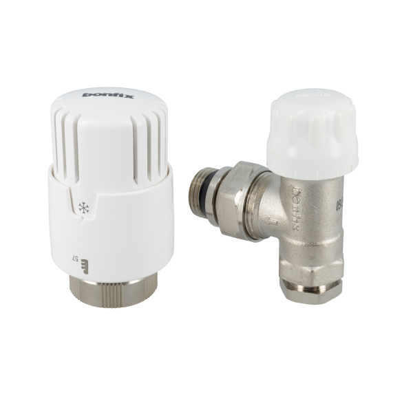 BONFIX Thermostaat radiatorventiel + adaptor haaks 1st.