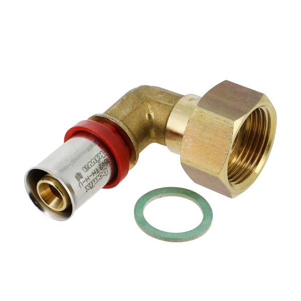 BONFIX Alu-pers 2-delige Knie met vlakke dichting 3/4"x16 mm