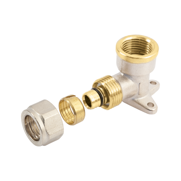 BONFIX Alu-knel muurplaat 3/4" binnendraad x 20 mm